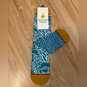 Teal and Mustard Patterned Socks